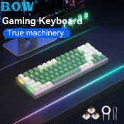 BOW G68S Hot-Swappable Wired Mechanical Gaming Keyboard, 68 Keys