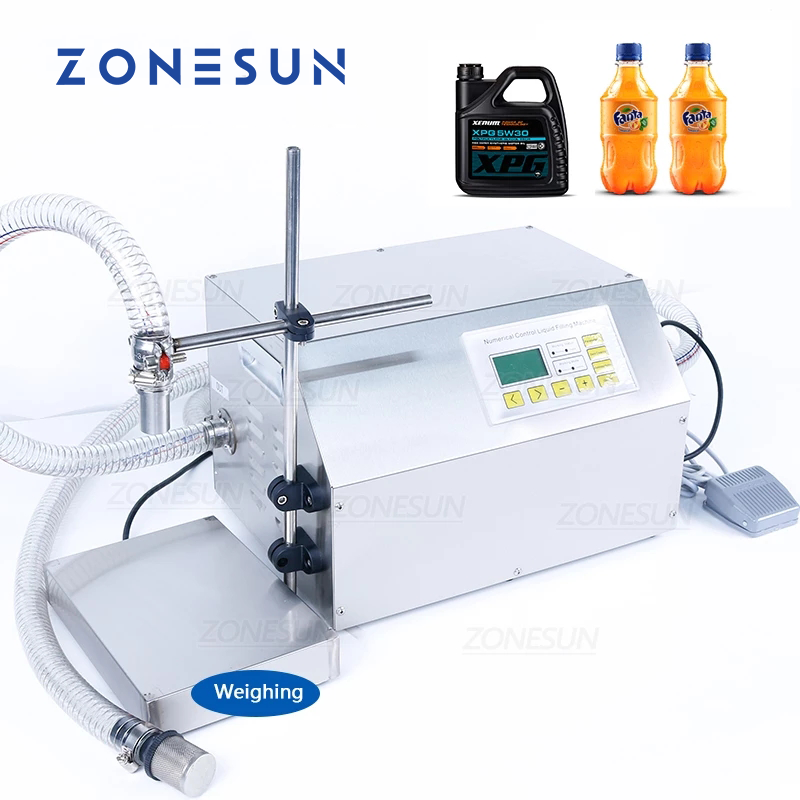 ZONESUN ZS-DP431W Semi Automatic Big Flow Liquid Beverage Shampoo Weighing Filling Machine Diaphragm Water Juice Filler ราคา 36,213 บาท*ส่งฟรี