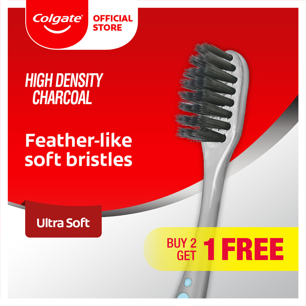 Gambar Colgate High Density Charcoal Toothbrush Valuepack 3s (Ultra Soft)