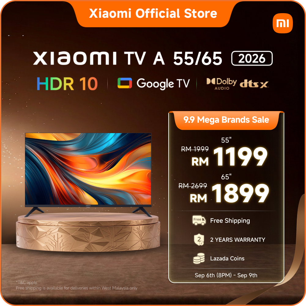 Xiaomi TV A 55/65 2026 | 4K UHD eye-care display, HDR, 60Hz refresh rate, Dolby audio, Google TV, Ultra-thin bezel design
