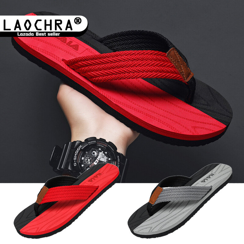 Laochra Men Flip Flops Mixed Color Fashion Slippers Home Slides Shoes For Males Street Korean Style Casual Sllippers Non-Slip Shoes