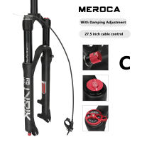 MEROCA Mountain Bike Fork 26er 27.5er 29er Travel 120MM Quick Release Disc Brake Air Pneumatic Suspension Fork Damping Adjustment Shock Forks