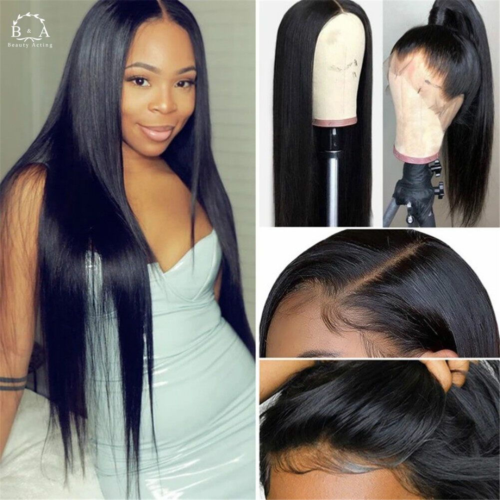 Gambar Long Straight Brazilian Lace Front Hair Wig Heat Resistant Synthetic Lace Silky Long Straight Brazilian Lace Front Heat Resistant Synthetic Lace Silky Women Hair Wig