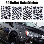 3D Bullet Hole Car Stickers - Waterproof Decals