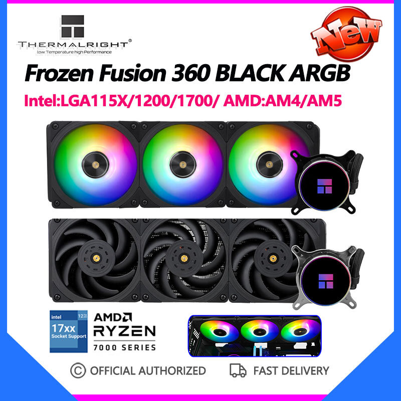 Thermalright Frozen Fusion 360 BLACK ARGB Integrated Water Cooling Radiator CPU Liquid Cooler Intel 1700 115X 1200 AMD AM4 AM5 ราคา 9,362 บาท*ส่งฟรี