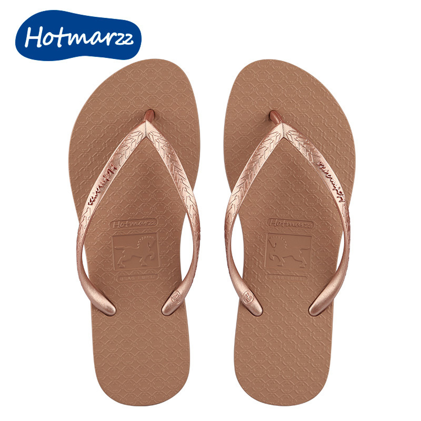 Hotmarzz Women's flip flops PVC anti slip slippers for outdoor wear beach clip on slippers HM0779 ราคา 227 บาท*ส่งฟรี