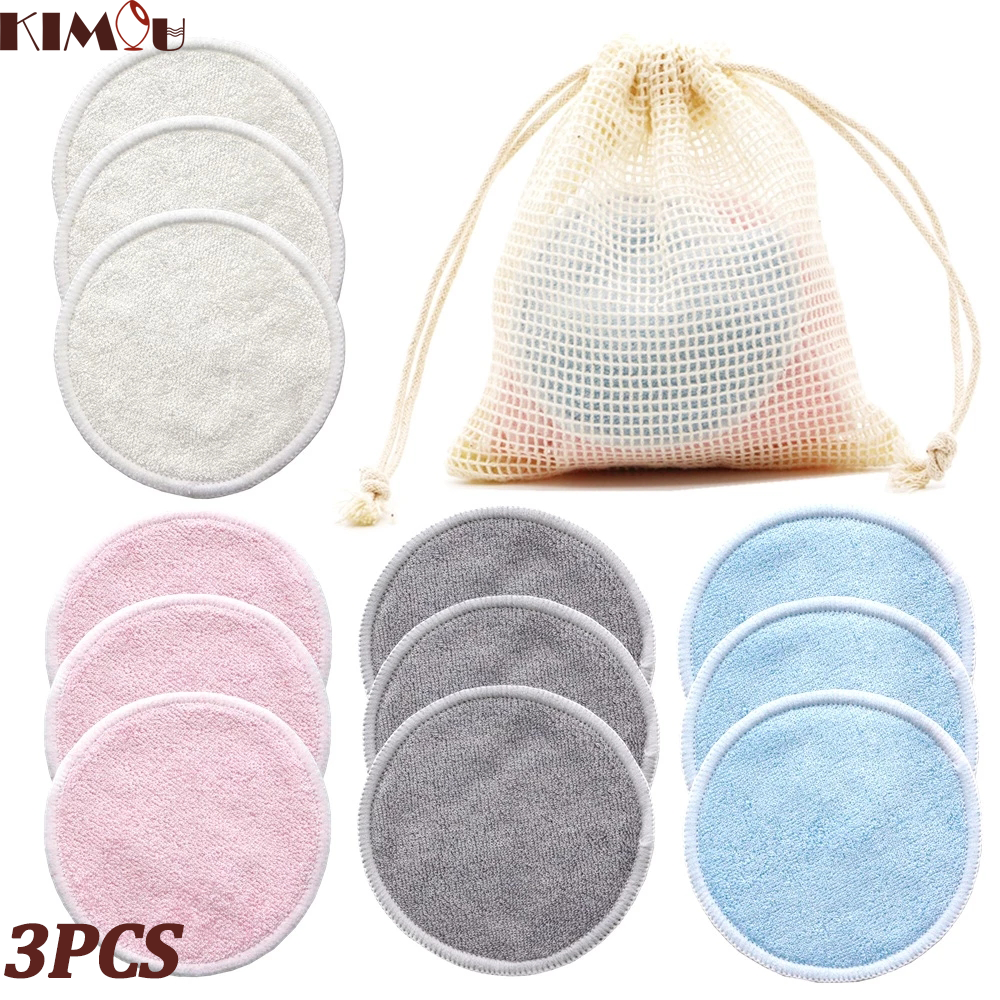 3 miếng bông tẩy trang sợi tre miếng bông tẩy trang miếng bông tẩy trang miếng bông tẩy trang có thể giặt được miếng bông tẩy trang tái sử dụng