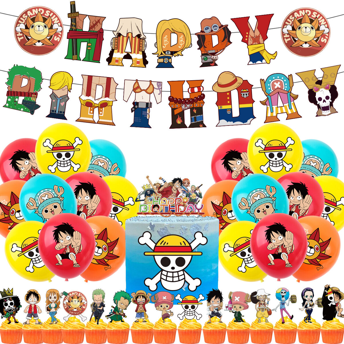 Anime Pirate One Piece Birthday Party Décoration Ninja Sea Wolf