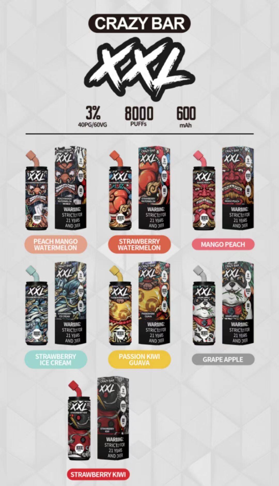 Lana Crazy Bar 7000/8000 Puffs Premium Disposable Vape Vape