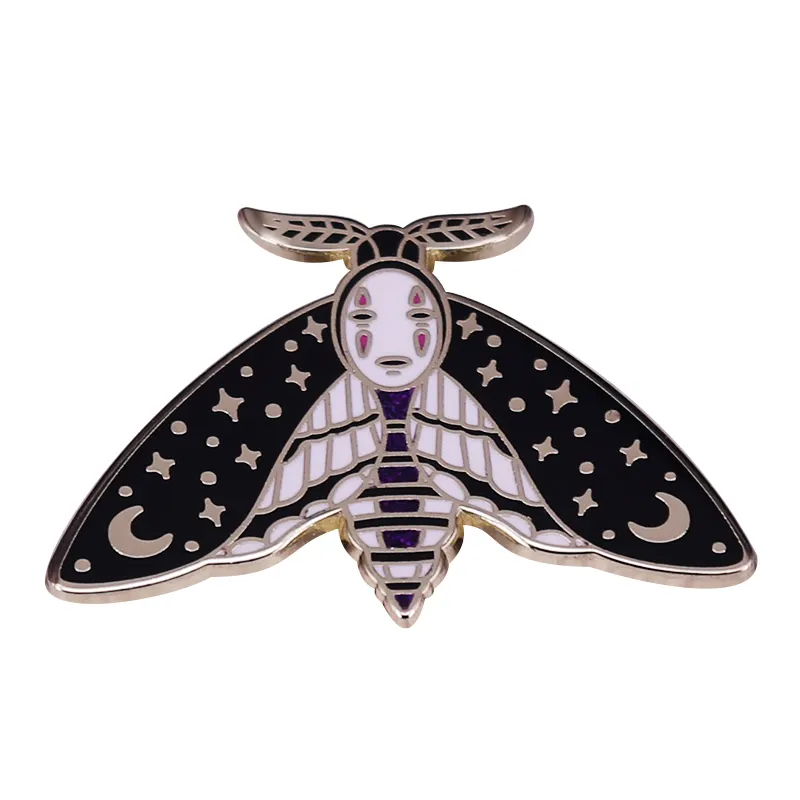 No Face Death S Head Moth Brooch Celestial Stars Moon Pin Perfect Anime Fans Halloween Gift Lazada Ph