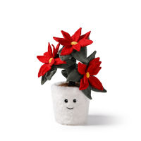 McHugs Poinsettia Bonsai Plant Flower Plush Decorative Cuddly Play Toy for Christmas Birthday Gifts for Adults 11.82 inch