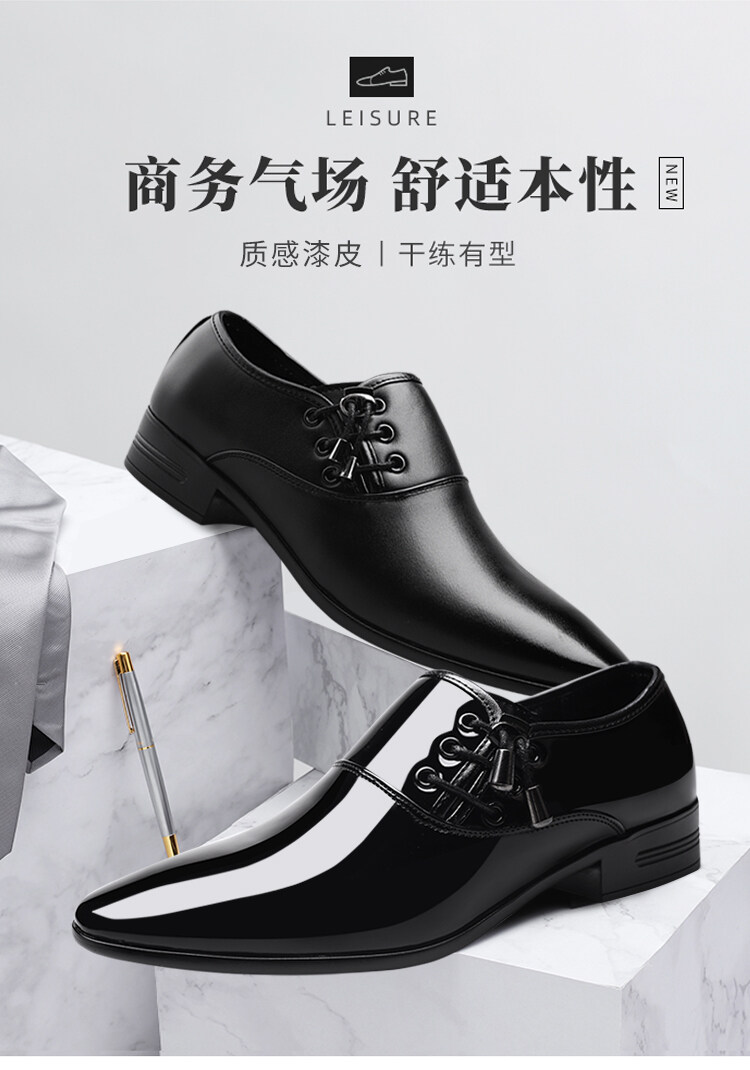 Giày Da Nam Giày Công Sở Thanh Niên Mới Mùa Thu Hàn Quốc Giày Cưới Thời Trang Mũi Nhọn Thường Ngày Cho Nam LZ00483 1