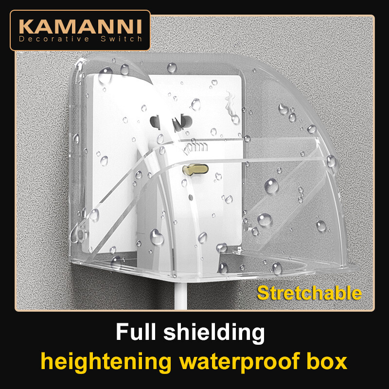 Kamanni nắp ổ cắm công tắc ngoài trời chịu thời tiết ip55/nắp ổ cắm đơn chống nước/hộp ổ cắm công tắc gắn tường tự dính 86 loại hộp chống nước nắp phích cắm điện hộp chống bắn cho phòng tắm