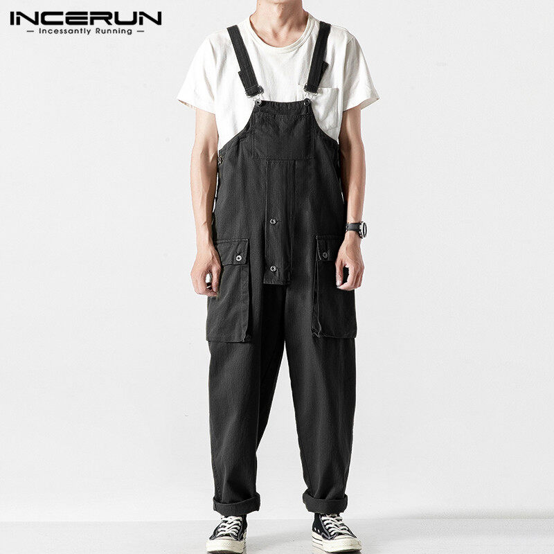 Incerun Pria Wanita Overall Dungaree 