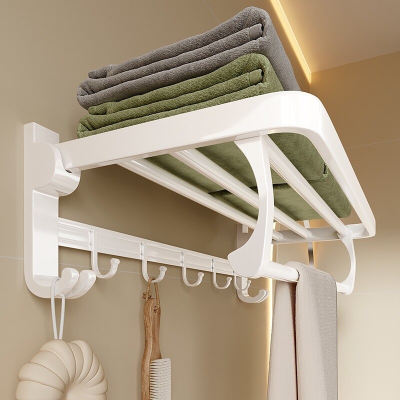 Gambar White towel rack from perforated aluminium bathroom shelf space toilet bath towel rack receive a wall mounted toilets