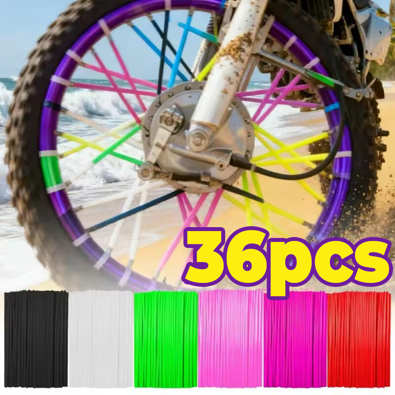 36pcs môtô địa hình thông dụng nói bao gồm bánh xe máy nan hoa ống bọc miếng dán bảo vệ vỏ ngoài bìa cho Motocross xe đạp