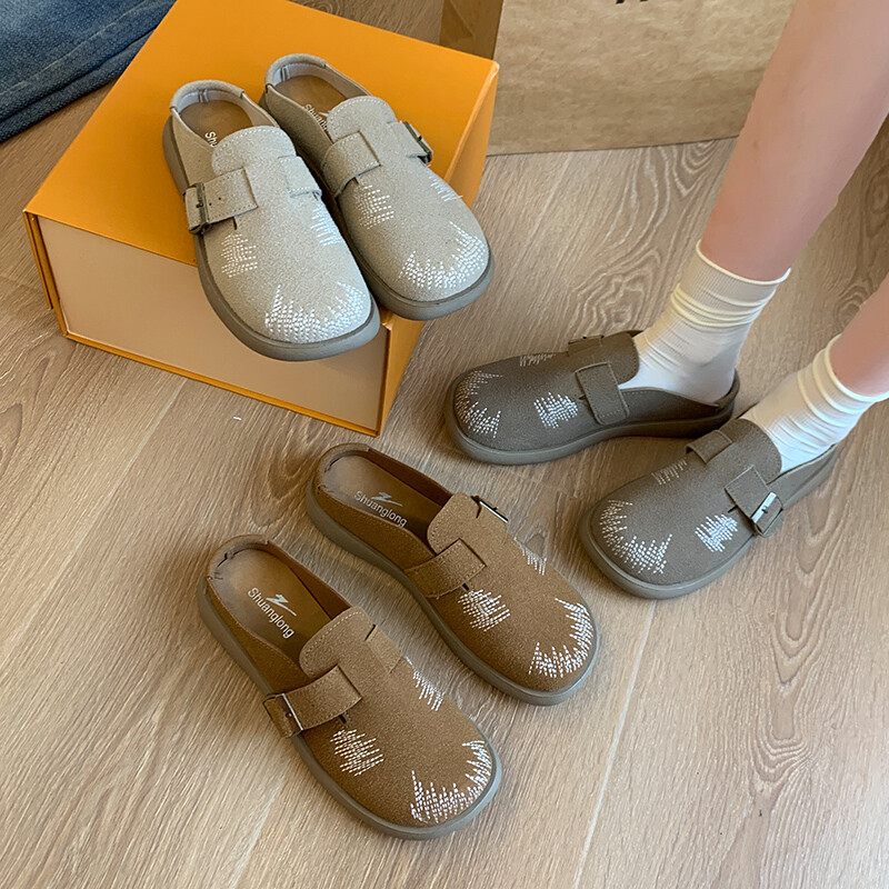 MANXIXI Fashion Women Beautiful Mules Flat Sandals (35-40 Size) ราคา 482 บาท*ส่งฟรี