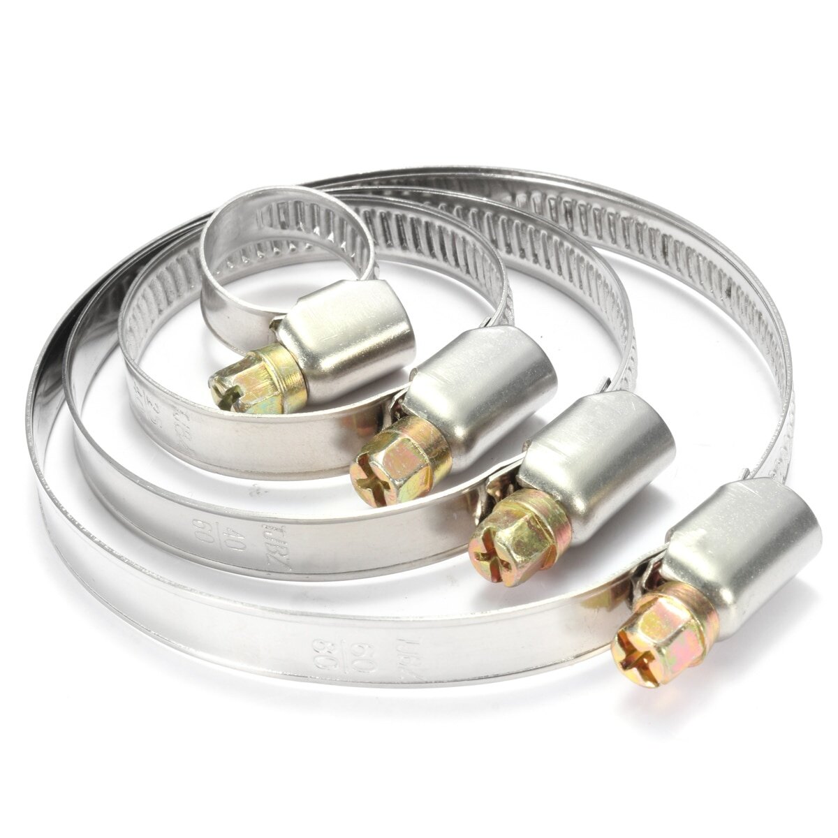 Pipe Clamps Stainless Steel Hose Clips Fuel Hose Pipe Clamps Worm Drive Durable Anti-oxidation