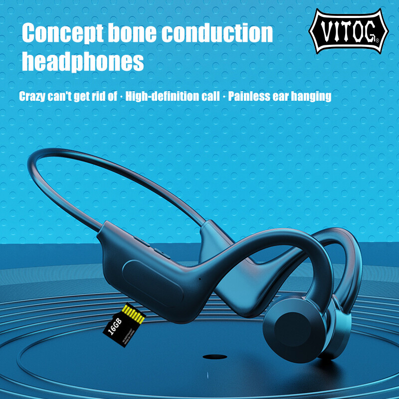 Tai Nghe Dẫn Truyền Xương VITOG, Tai Nghe Thể Thao Không Dây Tai Nghe Tương Thích Bluetooth Tai Nghe Khử Tiếng Ồn Rảnh Tay Có Micro Để Chạy