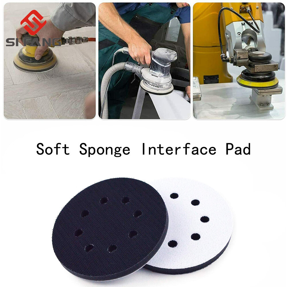SI FANG Đĩa Đánh Bóng Chà Nhám Giao Diện Mềm 8 Lỗ 5 Inch Miếng Đệm Bảo Vệ Cho Đồ Gỗ Nhựa Đồ Nội Thất Máy Đánh Bóng Gốm