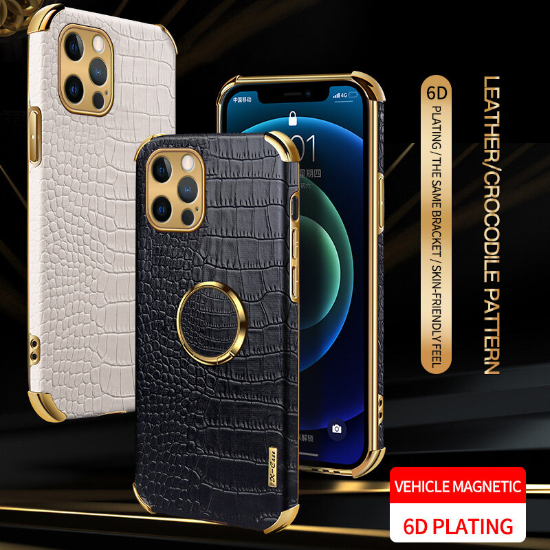  Crashstar da cá sấu vỏ điện thoại Cho iPhone 16 15 14 13 12 11 Pro Max Mini XS XR XR X 8 7 6 6S Plus + SE 2020 Điện thoại mềm Bìa Với Nhẫn Chủ Đứng Với bọc hoàn toàn Máy Ảnh Bảo Vệ Hot Bán 