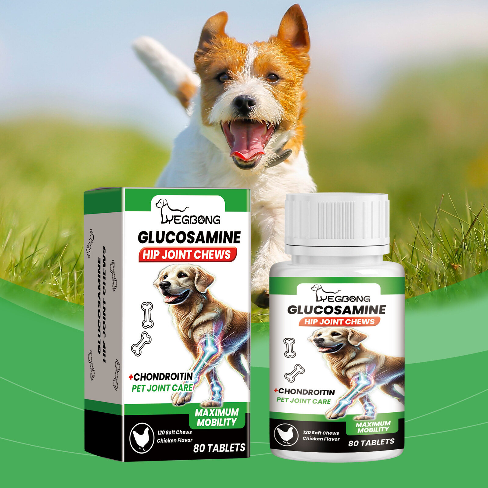 Yegbong Pet Chondroitin Large Bone Calcium Tablets 180 Tablets Joint Shu Nutritional Supplements for Dogs Daily Health Care Hip and Joint Supplement for Dogs Glucosamine Joint Pain Relief Treats Chondroitin MSM Supplement Health Mobility Support Chews ราคา 216 บาท*ส่งฟรี