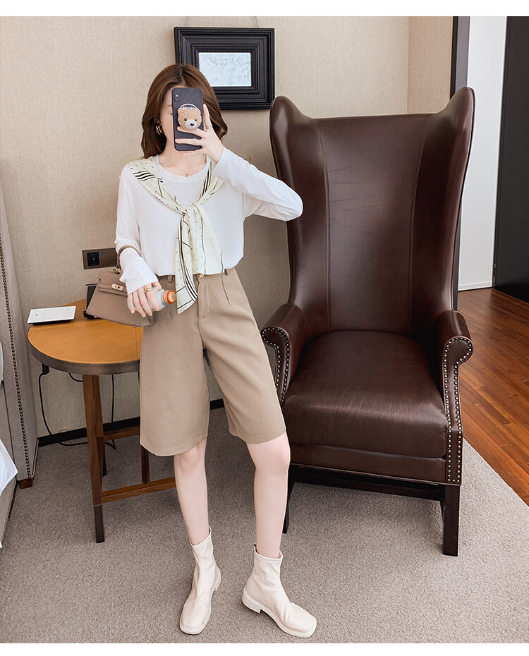 AFEG Khăn Choàng Cổ Tròn In Hình Hàn Quốc Mới Áo Thun Dài Tay Phù Hợp Mọi Thời Trang Thường Ngày Cho Nữ