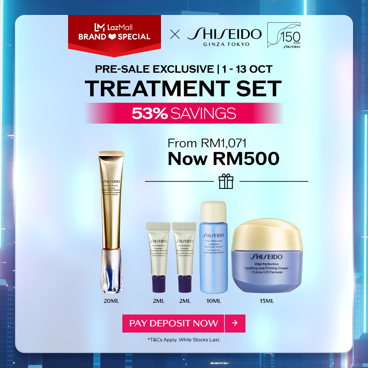Gambar [150th Anniversary Pre Sale Exclusive | 1   13 Oct] Shiseido Vital Perfection Intensive WrinkleSpot Treatment 20ml Set RM500 (Worth RM1,071)