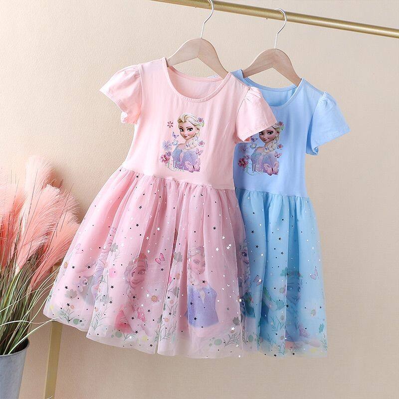 Váy elsa bé gái 2-8 tuổi thời trang mùa hè đầm công chúa cho bé gái trẻ em