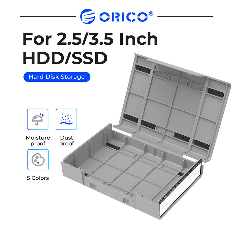 Orico hộp bảo vệ ssd m.2 hộp đựng cứng có nhãn cho ổ cứng 2.5/3.5 inch hộp đựng ổ cứng ssd hdd hộp đựng chống nước