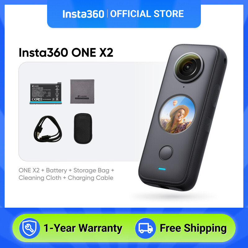 Insta360 ONE X2 360 Độ Chống Nước Camera Hành Động, 5.7K 360, Ổn Định, Màn Hình Cảm Ứng, Chỉnh Sửa AI, Phát Trực Tiếp, Webcam, Điều Khiển Bằng Giọng Nói