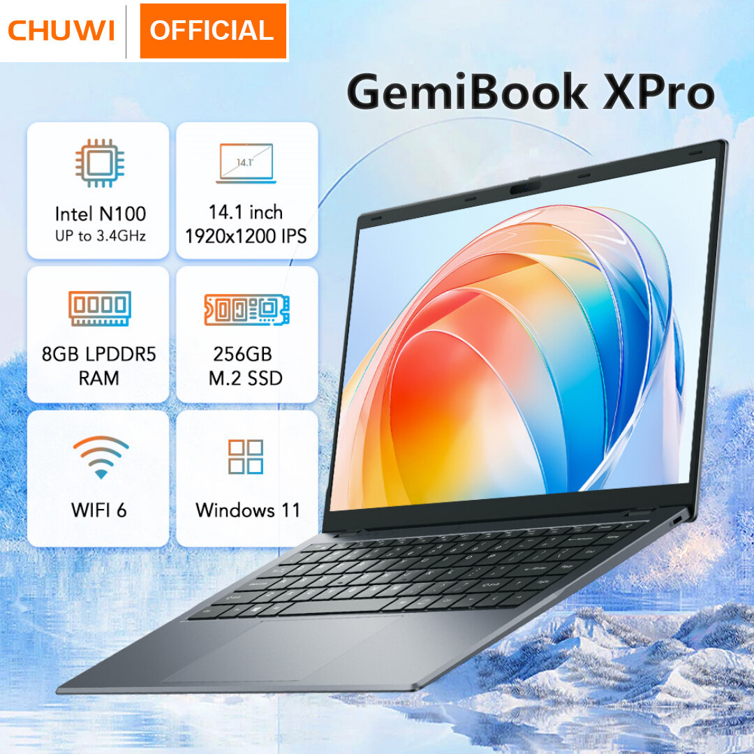 CHUWI 14.1-inch GemiBook XPro Laptop Intel N100 Graphics 600 GPU Screen 8GB RAM 256GB SSD With Cooling Fan Windows 11 Notebook ราคา 9,399 บาท*ส่งฟรี