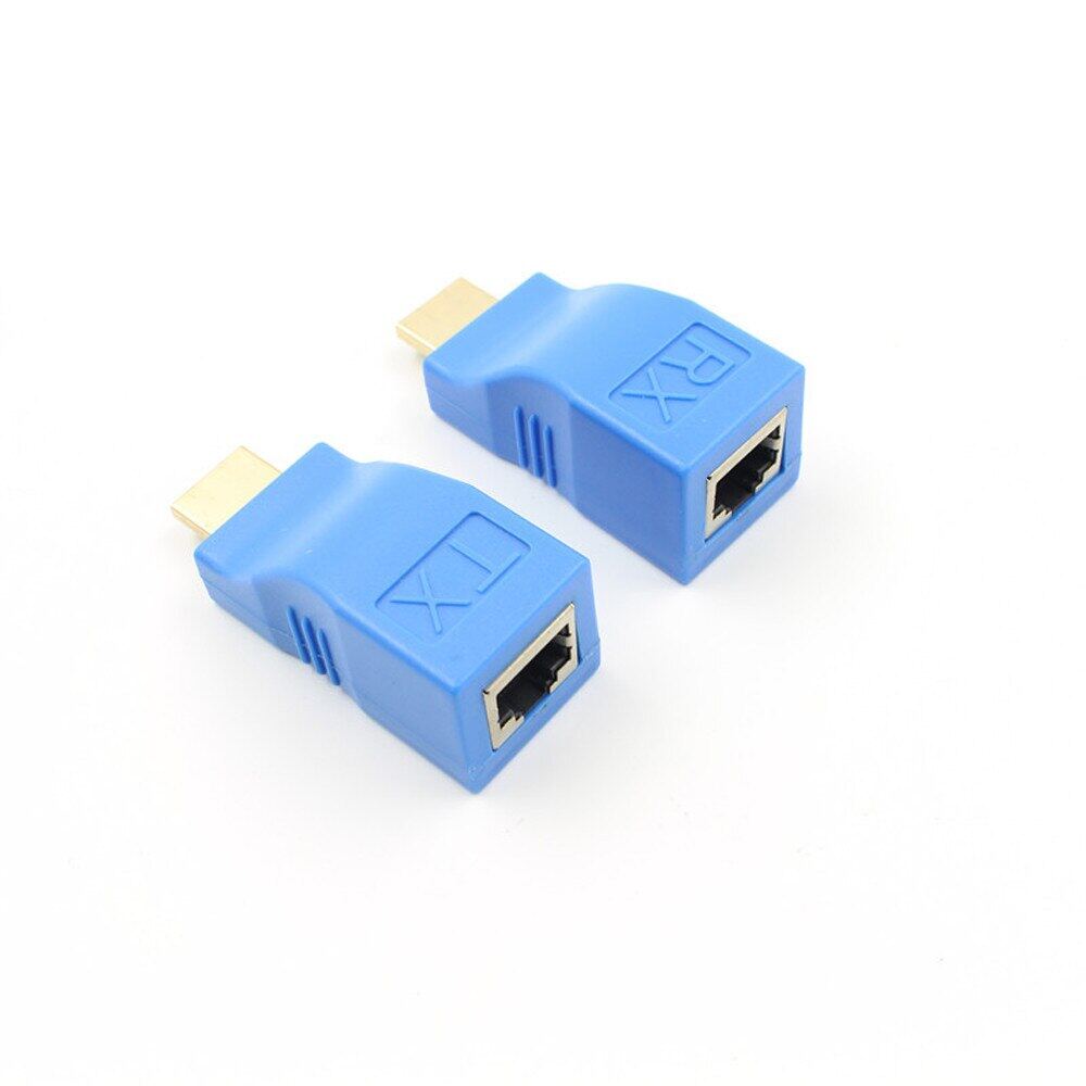2 Bộ Mở Rộng HDMI 1080P Sang RJ45 Over Cat 5e 6 Bộ Chuyển Đổi Mạng LAN Ethernet Màu Xanh Dương Dropship 180108 4