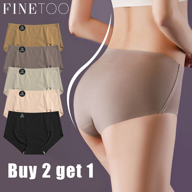 Finetoo 7A lụa dâu tằm quần lót lụa băng cho phụ nữ sữa da quần lót maillard thoáng khí Quần lót liền mùa hè
