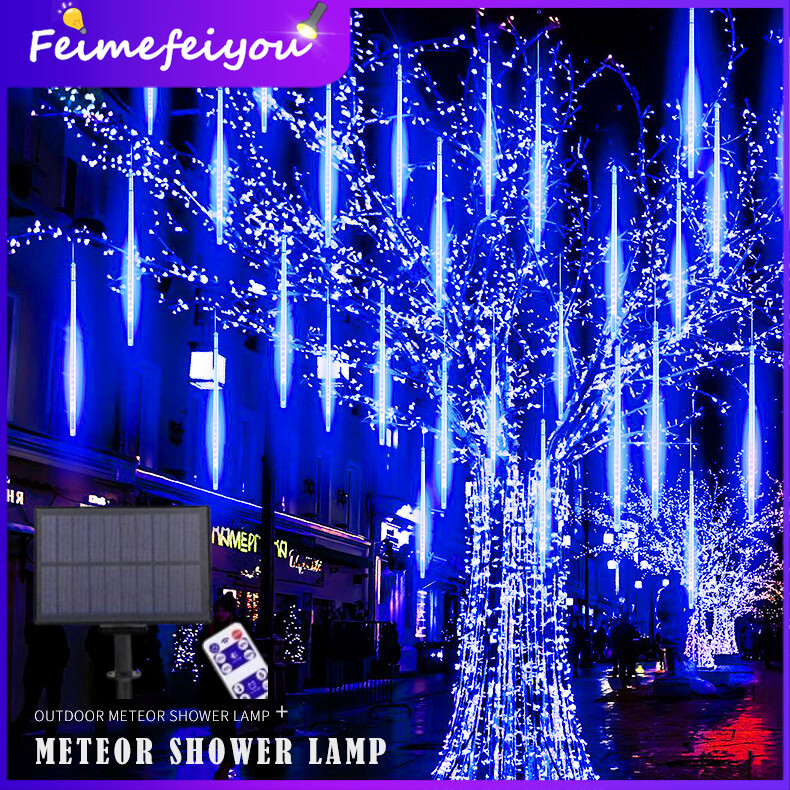 blue meteor lights outdoor