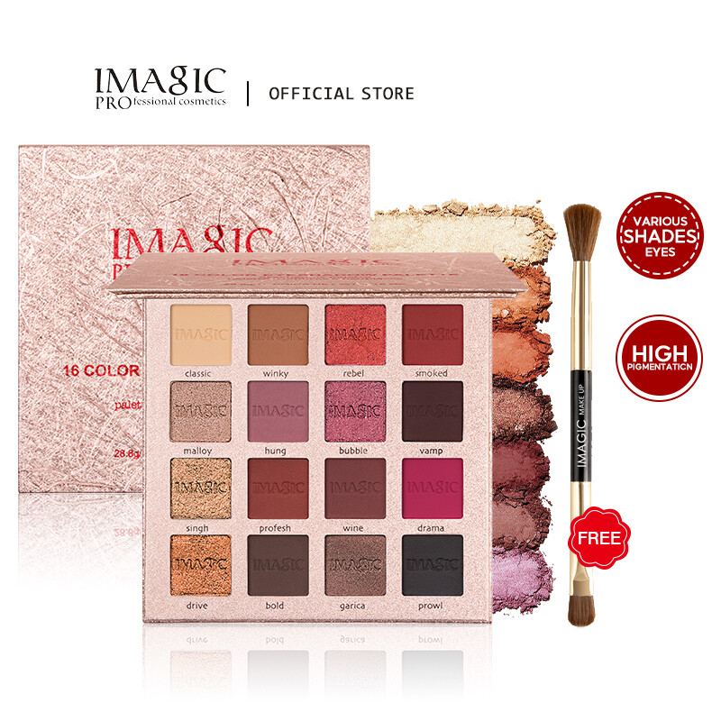 IMAGIC Cruelty Free Charming Eyeshadow 16 Color Make Up Palette Matte Eye Shadow Beauty Eye With Brush