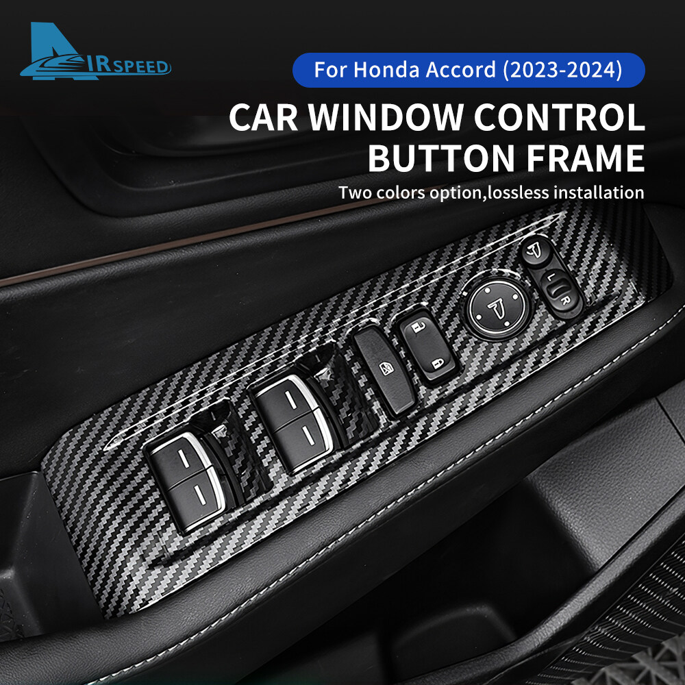 Airspeed Window Control Button Frame  For Honda Accord 2023-2024 Car Window Glass Lift Switch Button Control Panel Frame Cover Automotive Interior Accessories ราคา 510 บาท*ส่งฟรี