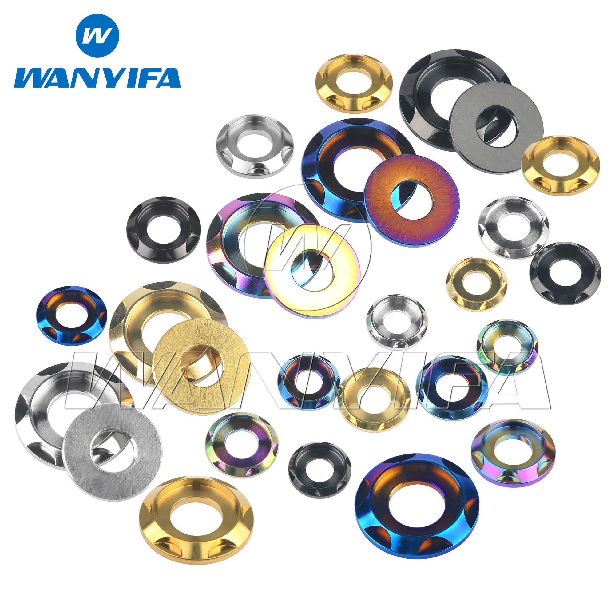 6-Piece Titanium DIN6923 Hex Flange Nuts – M5 To M14 Sizes Available, Grade 5 Alloy, Rust-Resistant, Ideal For Automotive & Construction (M6 X 1.0mm Pitch Shown)
