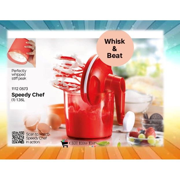 Non-Electric Food Processor Tupperware, Chef Extra-Chef 1.35 L Red
