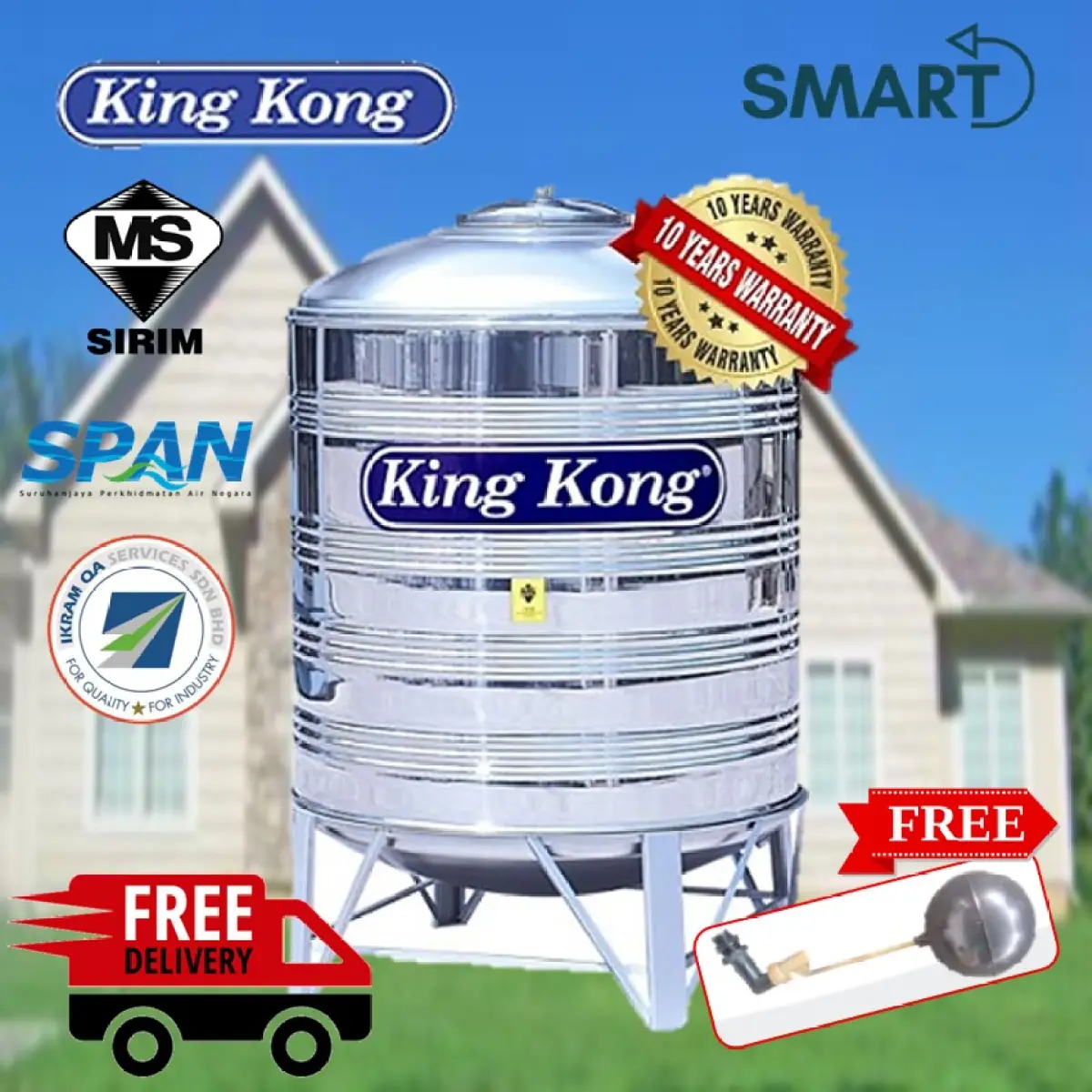 King Kong Stainless Steel Water Tank With Free Gift Set Brass Float Valve 10 Years Warranty Lazada
