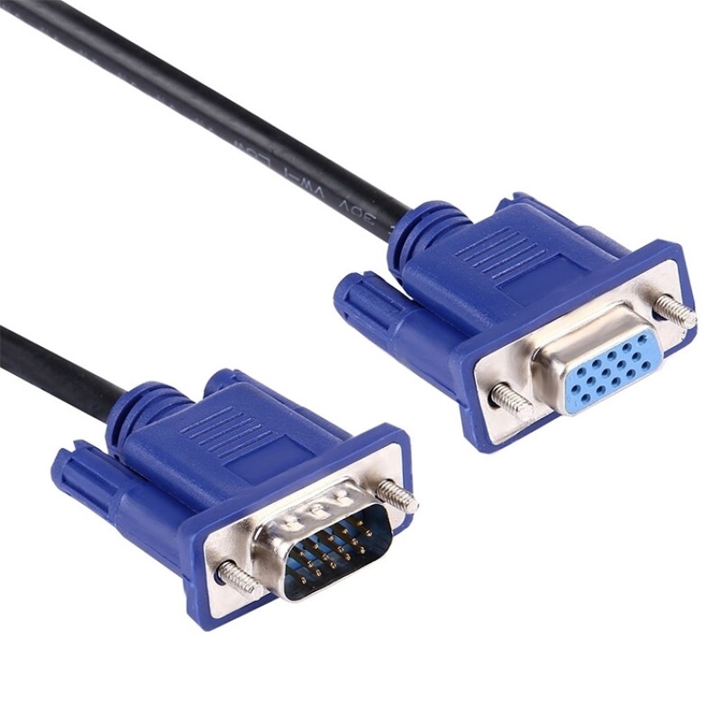 5m chất lượng cao VGA 15pin ổ cắm đực sang VGA 15pin dây cáp Đầu đực cho màn hình LCD/Máy chiếu (màu đen) (Giao hàng nhanh)