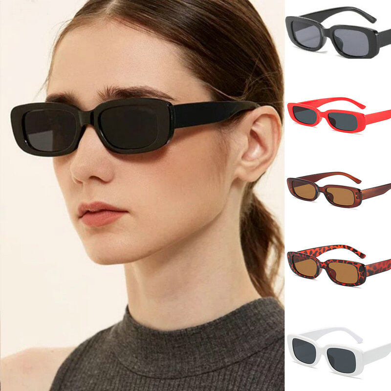 Kính Râm Đạp Xe Gọng Hình Chữ Nhật Kính Râm Đen Thiết Kế Retro Hip Hop Kính Nam Nữ Sang Trọng UV400
