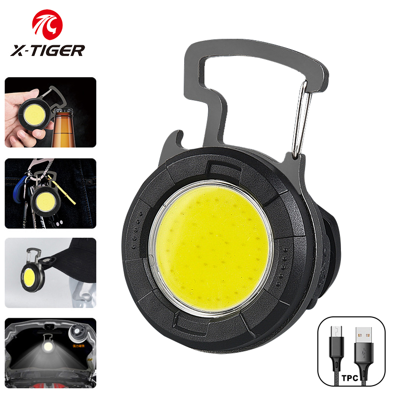 X-tiger đèn flash led mini đèn làm việc đèn nhỏ đèn pin cầm tay móc khóa đèn flash cob độ sáng cao sạc usb cho điện thoại