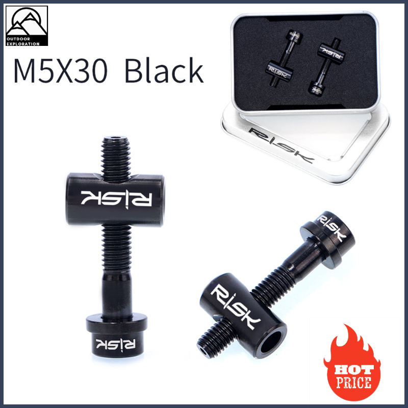 Oe 2 cái bu lông cố định cọc yên xe đạp ốc vít cố định cọc yên xe đạp đường trường m5x30/40mm hợp kim titan