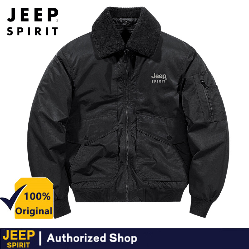 Jeep tinh thần nam Mùa Thu/mùa đông dày Bông Áo khoác quân dụng gió và ấm áp áo khoác bomber có thể tháo rời cổ áo len