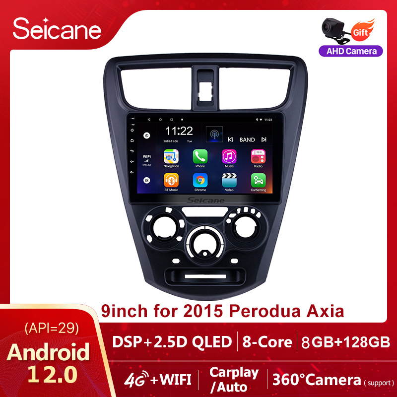 Seicane 9inch 2.5D QLED Touchscreen Android 13.0 Radio Head Unit Player for 2015 Perodua Axia GPS Navigation Auto Stereo WIFI Music Bluetooth Phone USB SWC Support Carplay/ Android Auto Waze ราคา 3,500 บาท*ส่งฟรี