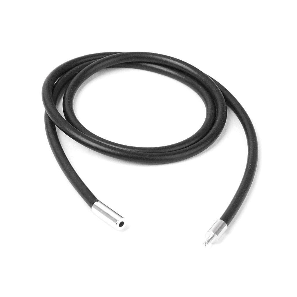 2Pcs 3mm Black Rubber Cord Choker Necklace Chain Unisex Metal Clasp