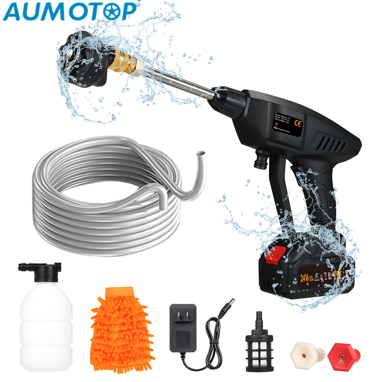 Multi-Functional Waterproof Cordless Power Washer with 6-in