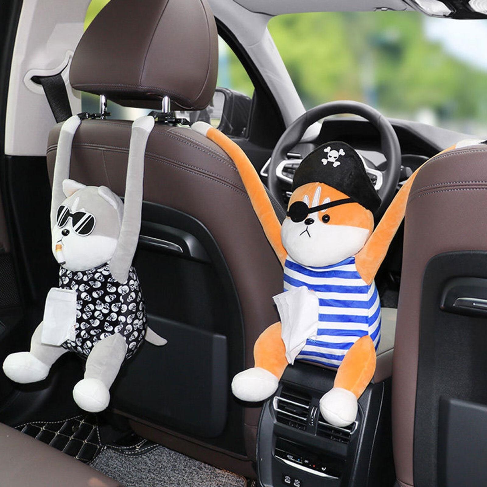 Gambar CW Cute Pet DollSeat Hanging Tissue BoxFunny NetErhaPumping Paper Bagfunction In The Car