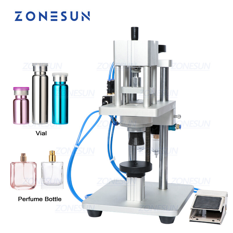 ZONESUN Pneumatic Perfume Liquid Bottle Capper Aluminum Plastic Glass Vial Crimper Capping Sealing Machine ราคา 27,186 บาท*ส่งฟรี